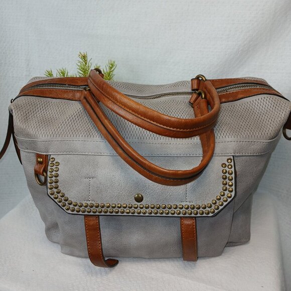 ANTIK KRAFT VEGAN LEATHER GRAY SACHEL , BOHO - Picture 5 of 11